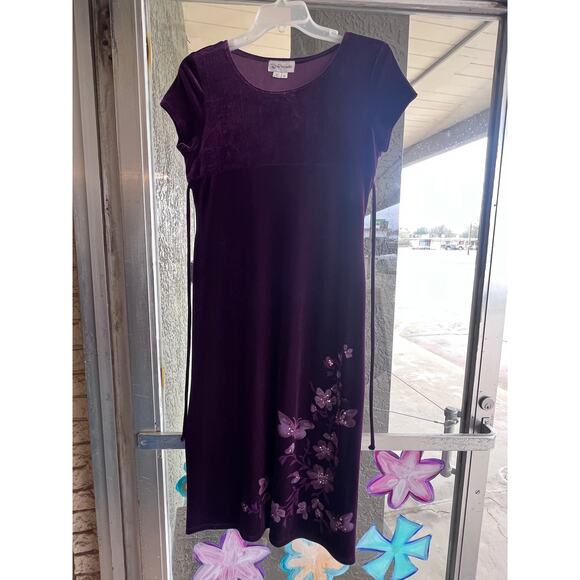 Vintage Y2K My Michelle purple velour butterfly dress size 16 - Picture 1 of 5